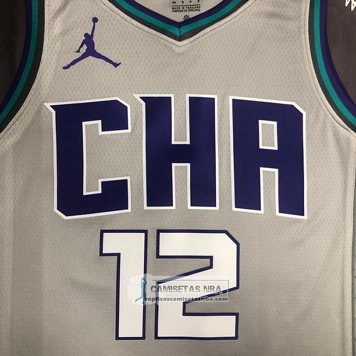 Camiseta Charlotte Hornets Kelly Oubre JR. NO 12 Ciudad Edition Gris